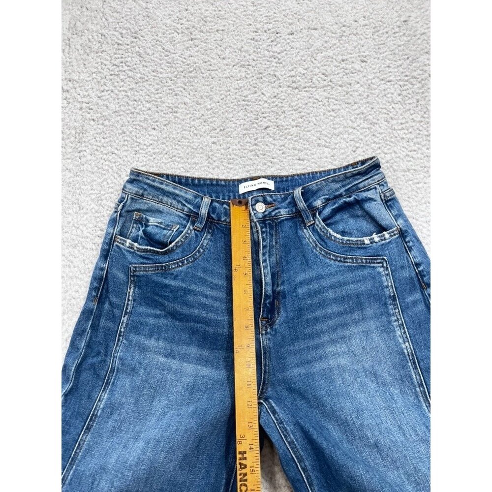 Women's Flying Monkey High Rise Cuffed Baggy Wide Leg Denim Jeans Size 31 - Picture 5 of 13